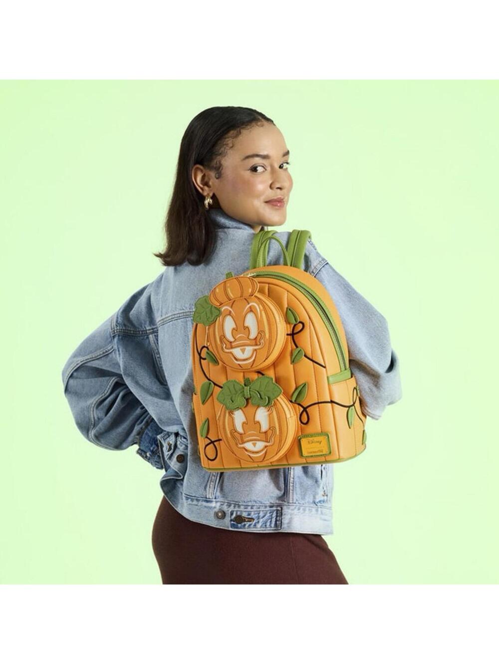 Loungefly Donald & Daisy Jack-o'-Lantern Glow Mini Backpack - Picture 2 of 5